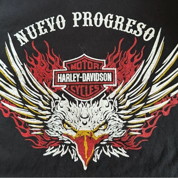 Harley-Davidson Nuevo Progreso Black Short Sleeve Tee Front & Back Logo. Size XL - Picture 3 of 7